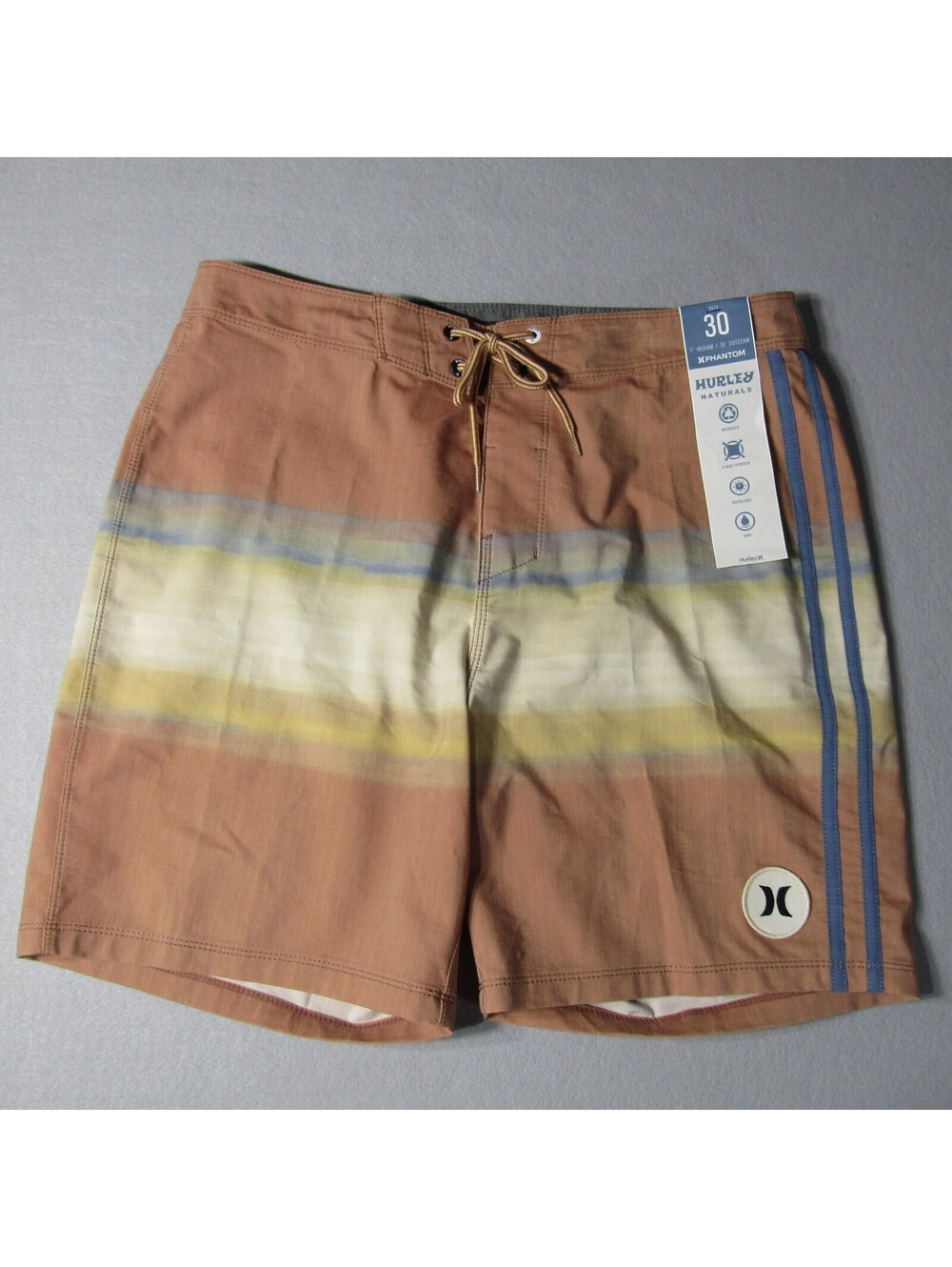 NWT Hurley Naturals Phantom Natural Tailgate 18" Board Shorts Men's 30 Bushfire
